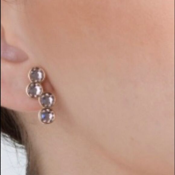 Swarovski wave crystals earrings rose gold plated - Picture 4 of 8